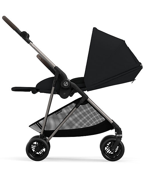Cybex Stroller Melio - Magic Black - Taupe Frame - from Birth up to 15Kg Lights Strollers
