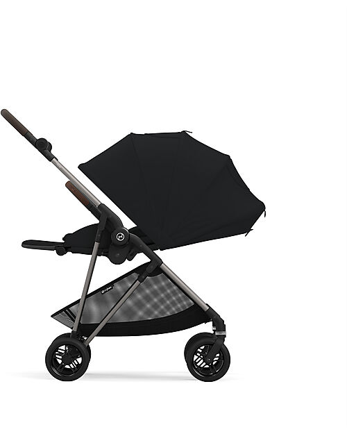 Cybex Stroller Melio - Magic Black - Taupe Frame - from Birth up to 15Kg Lights Strollers