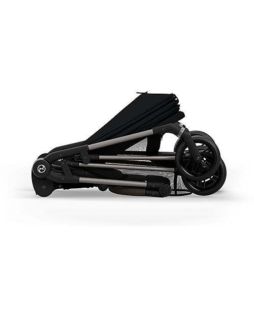 Cybex Stroller Melio - Magic Black - Taupe Frame - from Birth up to 15Kg Lights Strollers