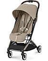 Cybex Stroller Orfeo - Almond Beige - Taupe Frame Detail - New Model Lights Strollers