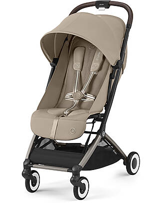 Cybex Stroller Orfeo - Almond Beige - Taupe Frame Detail - New Model Lights Strollers