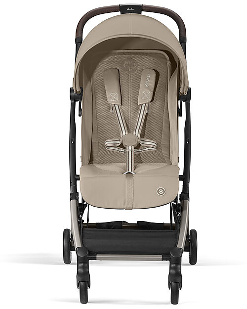 Cybex Stroller Orfeo - Almond Beige - Taupe Frame Detail - New Model Lights Strollers