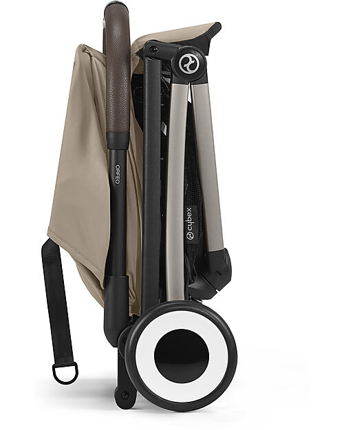 Cybex Stroller Orfeo - Almond Beige - Taupe Frame Detail - New Model Lights Strollers