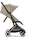 Cybex Stroller Orfeo - Almond Beige - Taupe Frame Detail - New Model Lights Strollers