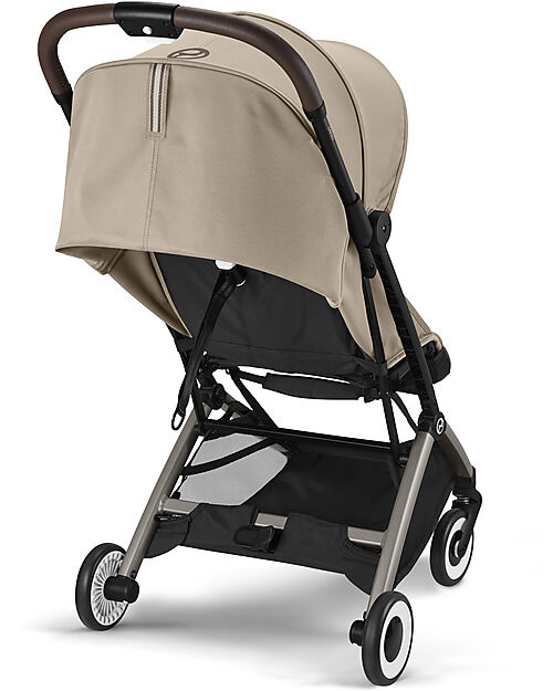 Cybex Stroller Orfeo - Almond Beige - Taupe Frame Detail - New Model Lights Strollers