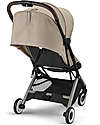 Cybex Stroller Orfeo - Almond Beige - Taupe Frame Detail - New Model Lights Strollers