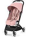 Cybex Stroller Orfeo - Candy Pink - Black Frame Detail - New Model Lights Strollers