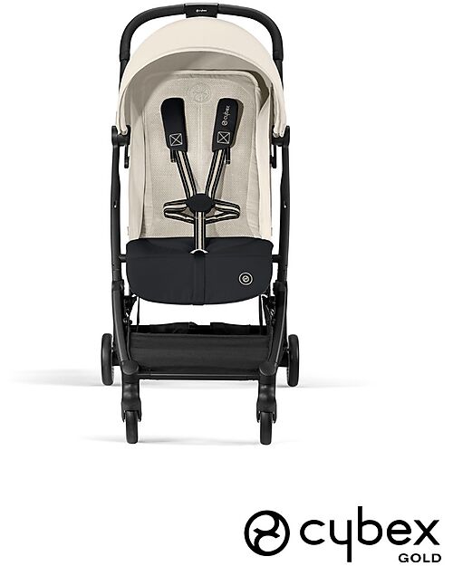 Cybex Stroller Orfeo - Canvas White - Black Frame Detail - New Model Lights Strollers