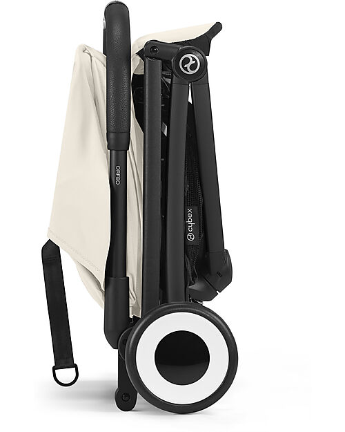 Cybex Stroller Orfeo - Canvas White - Black Frame Detail - New Model Lights Strollers