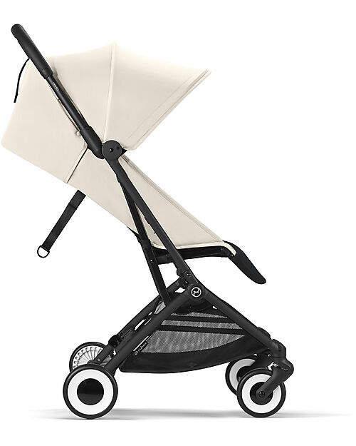 Cybex Stroller Orfeo - Canvas White - Black Frame Detail - New Model Lights Strollers