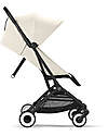 Cybex Stroller Orfeo - Canvas White - Black Frame Detail - New Model Lights Strollers