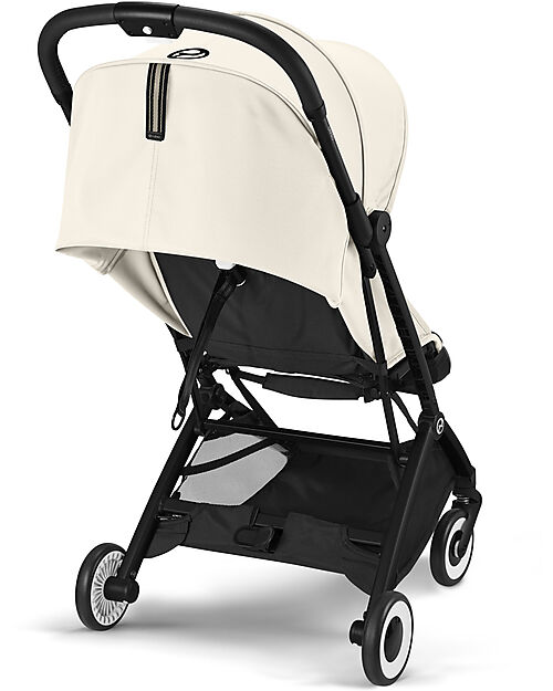 Cybex Stroller Orfeo - Canvas White - Black Frame Detail - New Model Lights Strollers
