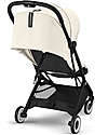 Cybex Stroller Orfeo - Canvas White - Black Frame Detail - New Model Lights Strollers
