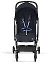 Cybex Stroller Orfeo - Dark Blue - Silver Frame Detail - New Model Lights Strollers