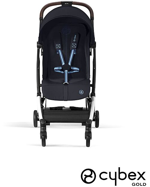Cybex Stroller Orfeo - Dark Blue - Silver Frame Detail - New Model Lights Strollers
