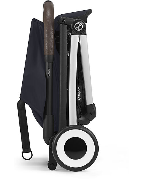 Cybex Stroller Orfeo - Dark Blue - Silver Frame Detail - New Model Lights Strollers
