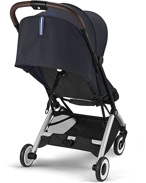 Cybex Stroller Orfeo - Dark Blue - Silver Frame Detail - New Model Lights Strollers
