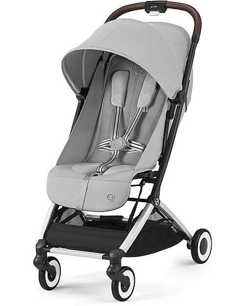 Cybex Stroller Orfeo - Fog Grey - Silver Frame Detail - New Model Lights Strollers