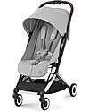 Cybex Stroller Orfeo - Fog Grey - Silver Frame Detail - New Model Lights Strollers