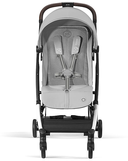 Cybex Stroller Orfeo - Fog Grey - Silver Frame Detail - New Model Lights Strollers