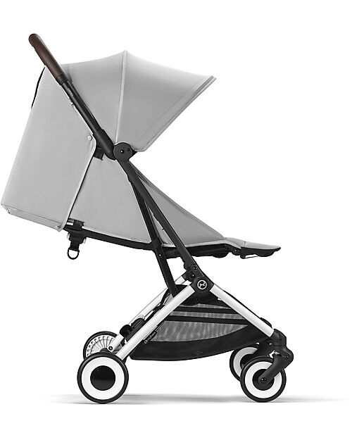 Cybex Stroller Orfeo - Fog Grey - Silver Frame Detail - New Model Lights Strollers