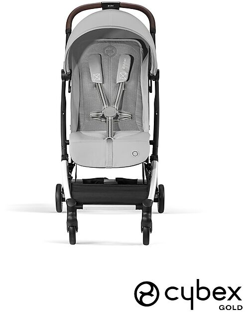 Cybex Stroller Orfeo - Fog Grey - Silver Frame Detail - New Model Lights Strollers