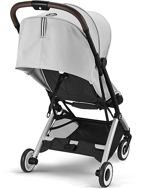 Cybex Stroller Orfeo - Fog Grey - Silver Frame Detail - New Model Lights Strollers