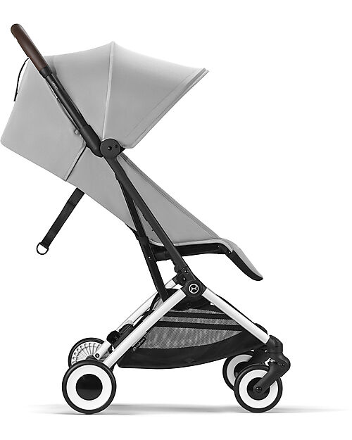 Cybex Stroller Orfeo - Fog Grey - Silver Frame Detail - New Model Lights Strollers