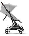 Cybex Stroller Orfeo - Fog Grey - Silver Frame Detail - New Model Lights Strollers