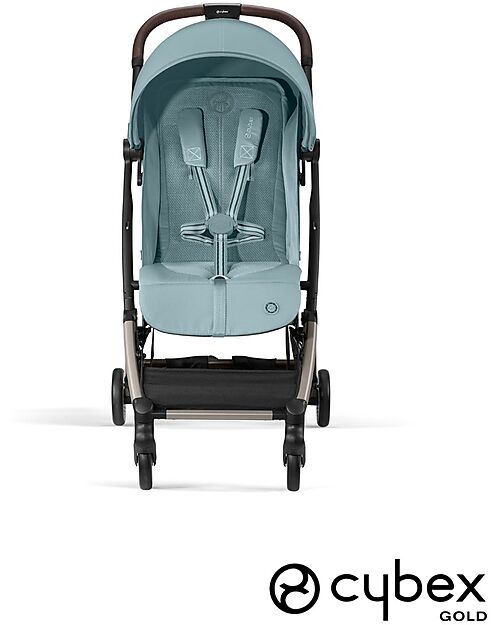 Cybex Stroller Orfeo - Stormy Blue - Stormy Blue - Taupe Frame Detail - New Model Lights Strollers