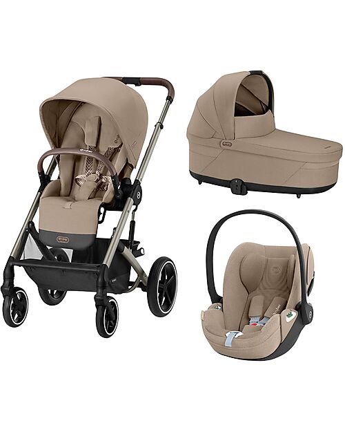 Cybex Trio Balios - Stroller Almond Beige - Carrycot and Car Seat Trio and Duo Strollers