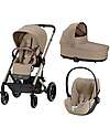 Cybex Trio Balios - Stroller Almond Beige - Carrycot and Car Seat Trio and Duo Strollers
