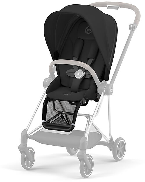 Cybex TRIO Mios3 - Frame Stroller Matt Black with Seat Pack, Carrycot and Car Seat Sepia Black + Base T Isofix - Black Trio and Duo Strollers