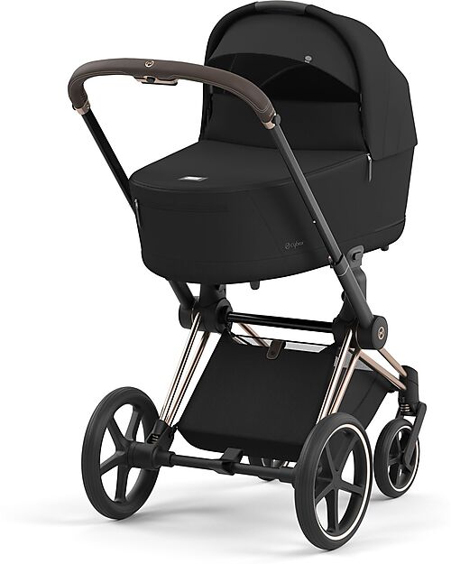 Cybex TRIO Priam4 - Frame Stroller Chrome Black with Seat Pack + Carrycot + Car Seat Cloud T + Base T Trio and Duo Strollers