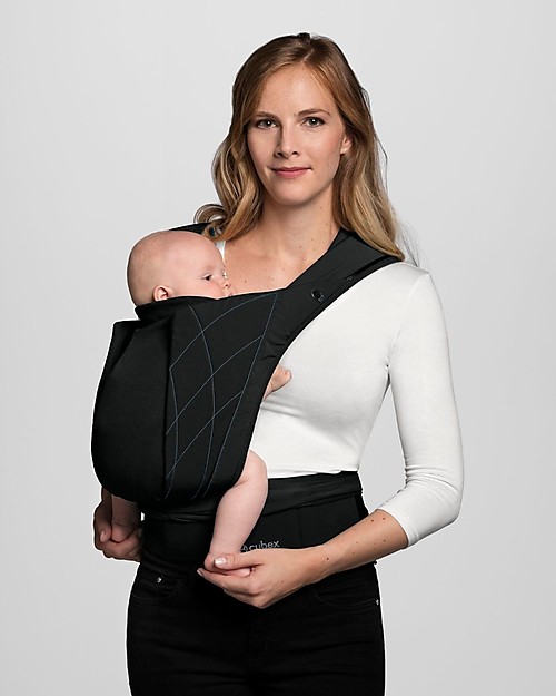 Cybex Yema Tie Baby Carrier - Deep Black - from Birth to 15 Kg - Ergonomic and Comfortable Baby Carriers