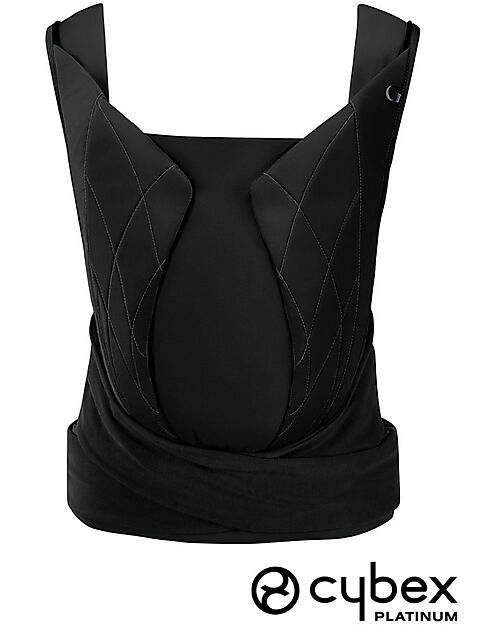 Cybex Yema Tie Baby Carrier - Deep Black - from Birth to 15 Kg - Ergonomic and Comfortable Baby Carriers
