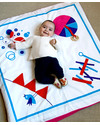 Deuz Baby Playmat Fuschia Pink/ Blue - Organic Padded Playmats