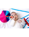 Deuz Baby Playmat Fuschia Pink/ Blue - Organic Padded Playmats