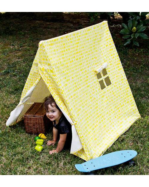 Deuz Kid's Tent - Fun "Go Camping" Playing Tent for Children - Yellow Leaves Tepees & Tents
