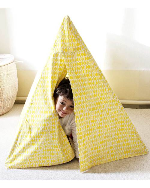 Deuz Kid's Tent - Fun "Go Camping" Playing Tent for Children - Yellow Leaves Tepees & Tents