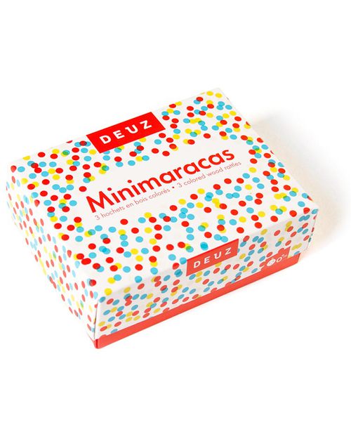 Deuz Set of 3 Mini Circus Maracas - made with natural beechwood! Musical Instruments