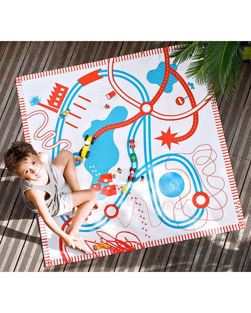 Deuz Tapikid Playmat Race - 100% Organic Cotton - Red Playmats