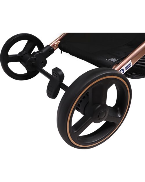 Ding Baby Amigo Tandem Duo Stroller - Black/Rosé Double Pushchairs