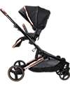 Ding Baby Amigo Tandem Duo Stroller - Black/Rosé Double Pushchairs