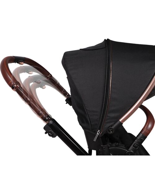 Ding Baby Amigo Tandem Duo Stroller - Black/Rosé Double Pushchairs