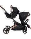 Ding Baby Amigo Tandem Duo Stroller - Black/Rosé Double Pushchairs