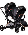 Ding Baby Amigo Tandem Duo Stroller - Black/Rosé Double Pushchairs