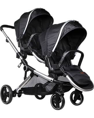 Ding Baby Amigo Tandem Duo Stroller - Black/Silver Double Pushchairs
