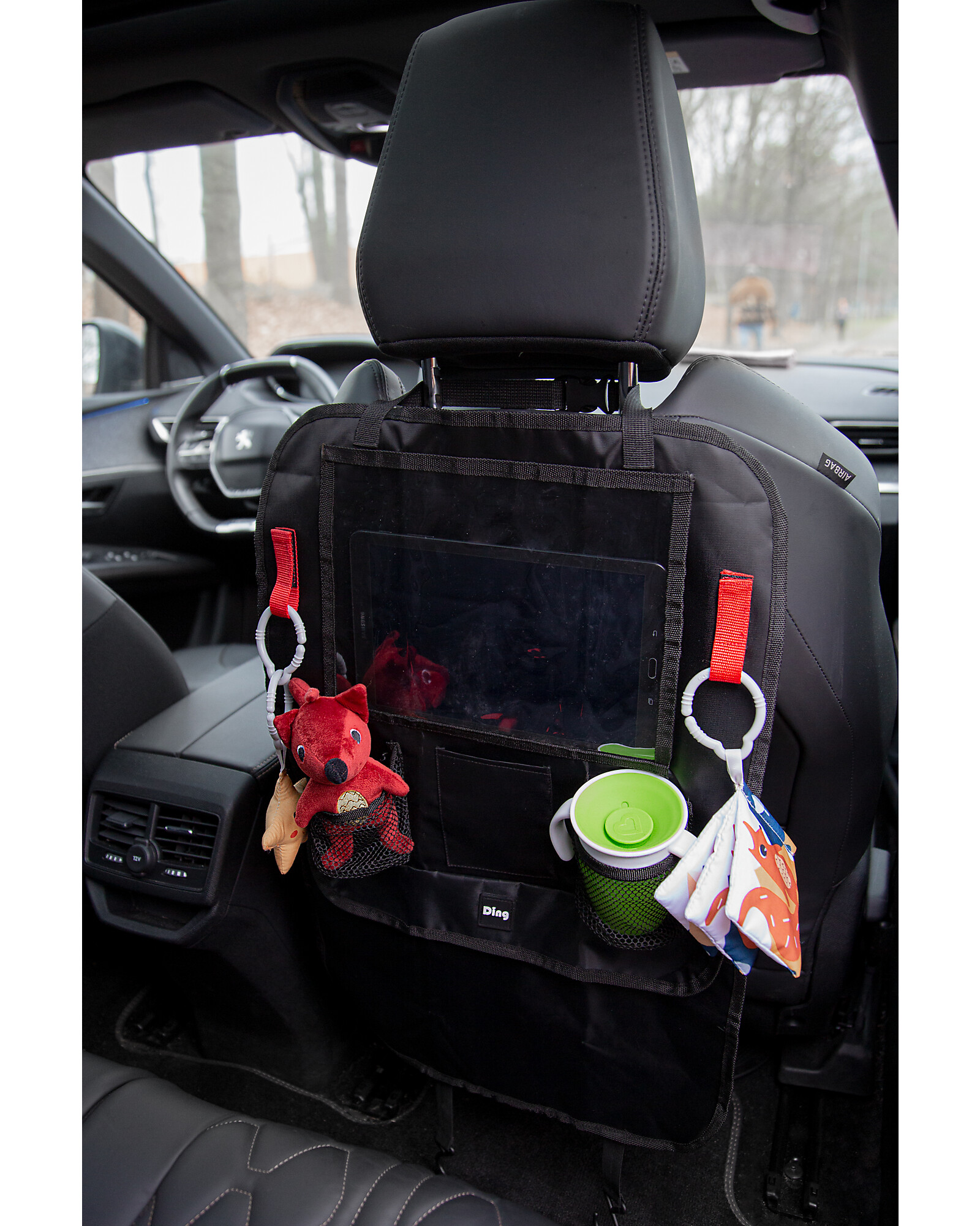 Ding Baby Car Seat Organizer - Black - with Tablet Holder unisex (bambini)