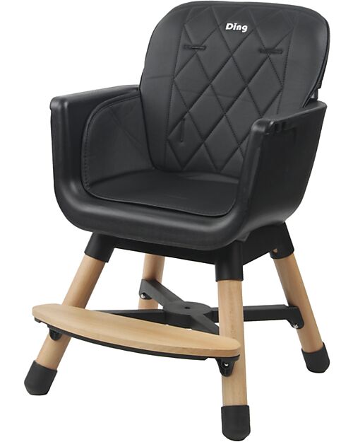 Ding Baby Daily Wooden High Chair Black unisex bambini